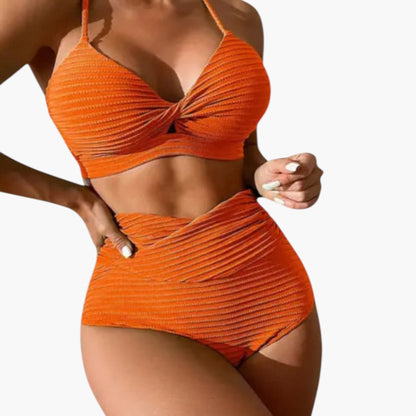 Brenna | Women’s Textured High-Waisted Bikini Set