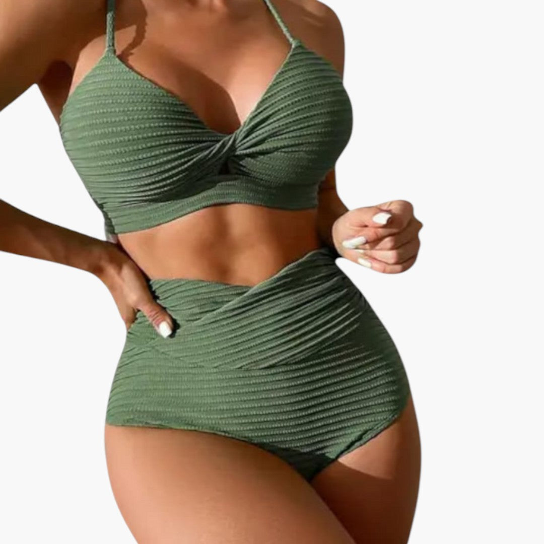 Brenna | Women’s Textured High-Waisted Bikini Set