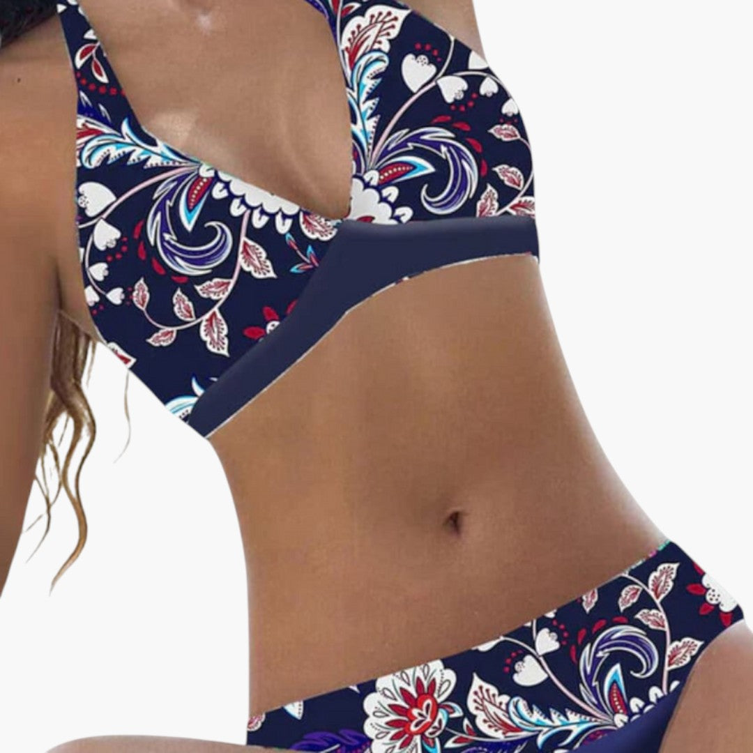 Aubrey | Women’s Halter Neck Open Back Two-Piece Bikini Set