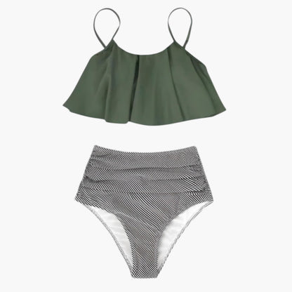 Marin | Women’s Ruffle Top Two-Piece Swimsuit Set