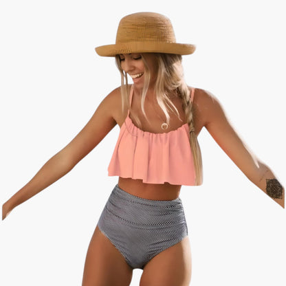 Marin | Women’s Ruffle Top Two-Piece Swimsuit Set