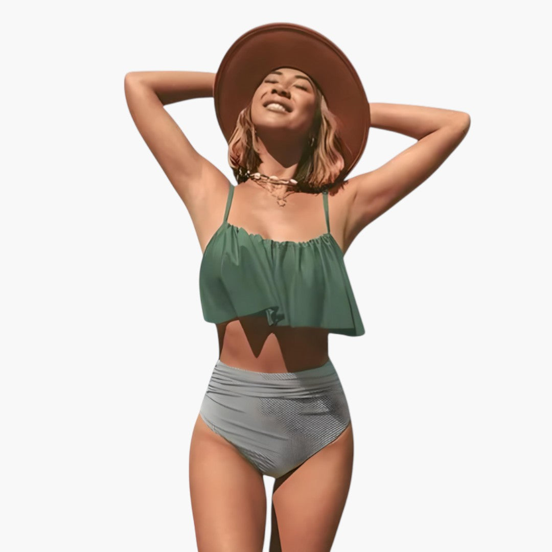 Marin | Women’s Ruffle Top Two-Piece Swimsuit Set
