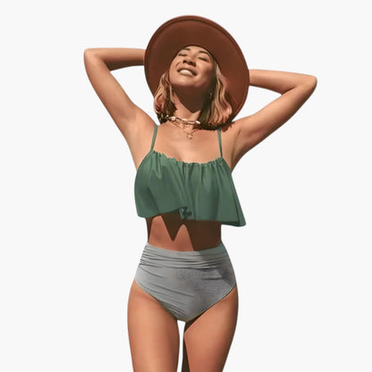 Marin | Women’s Ruffle Top Two-Piece Swimsuit Set