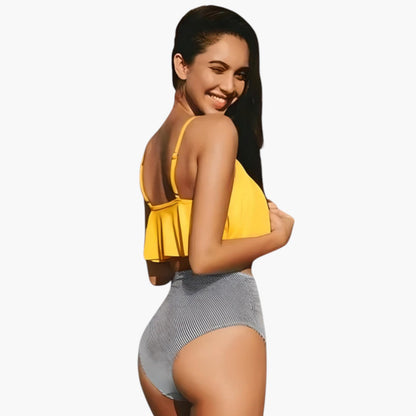Marin | Women’s Ruffle Top Two-Piece Swimsuit Set