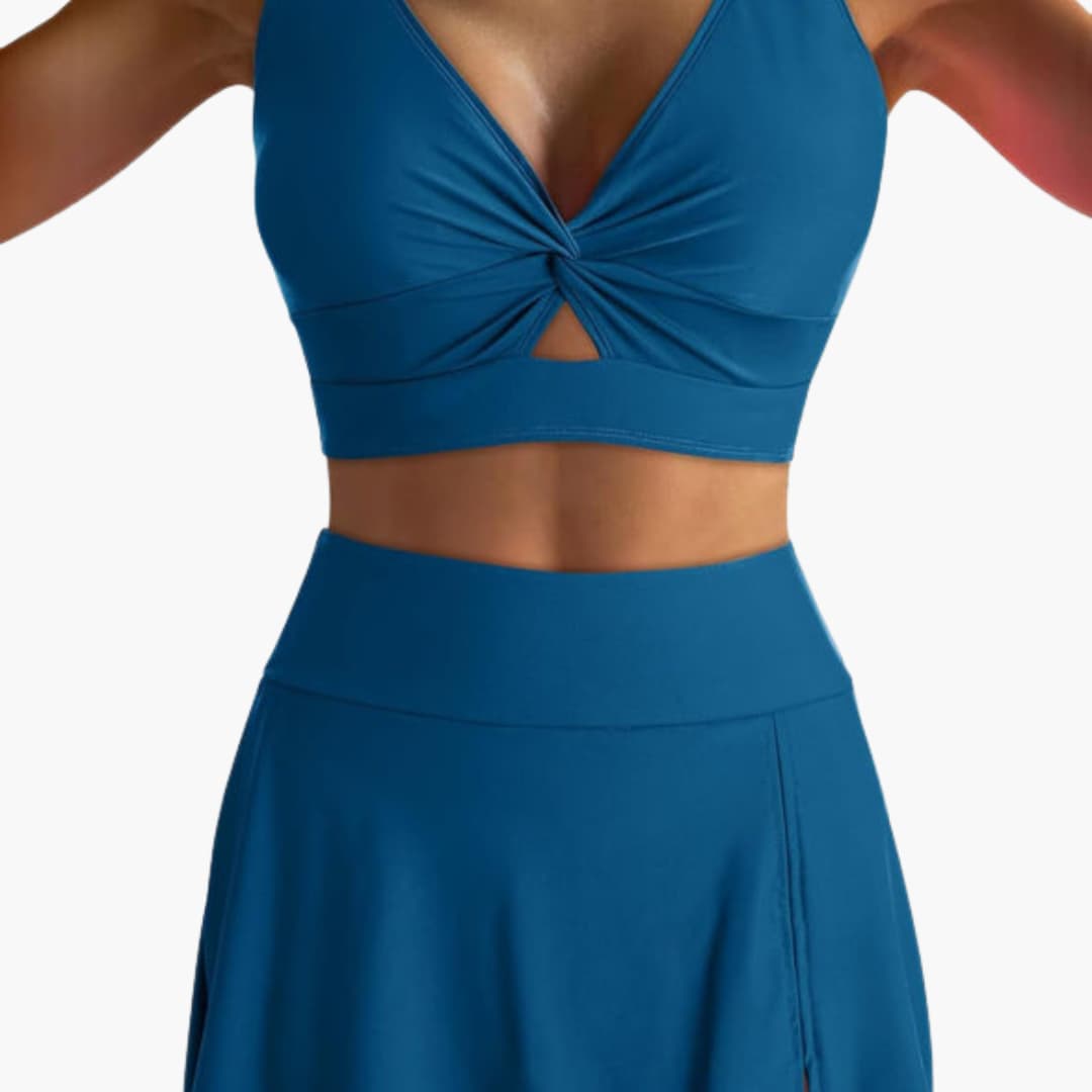 Londyn | Women’s Wrap Top Bikini Set with Skirt Cover-Up