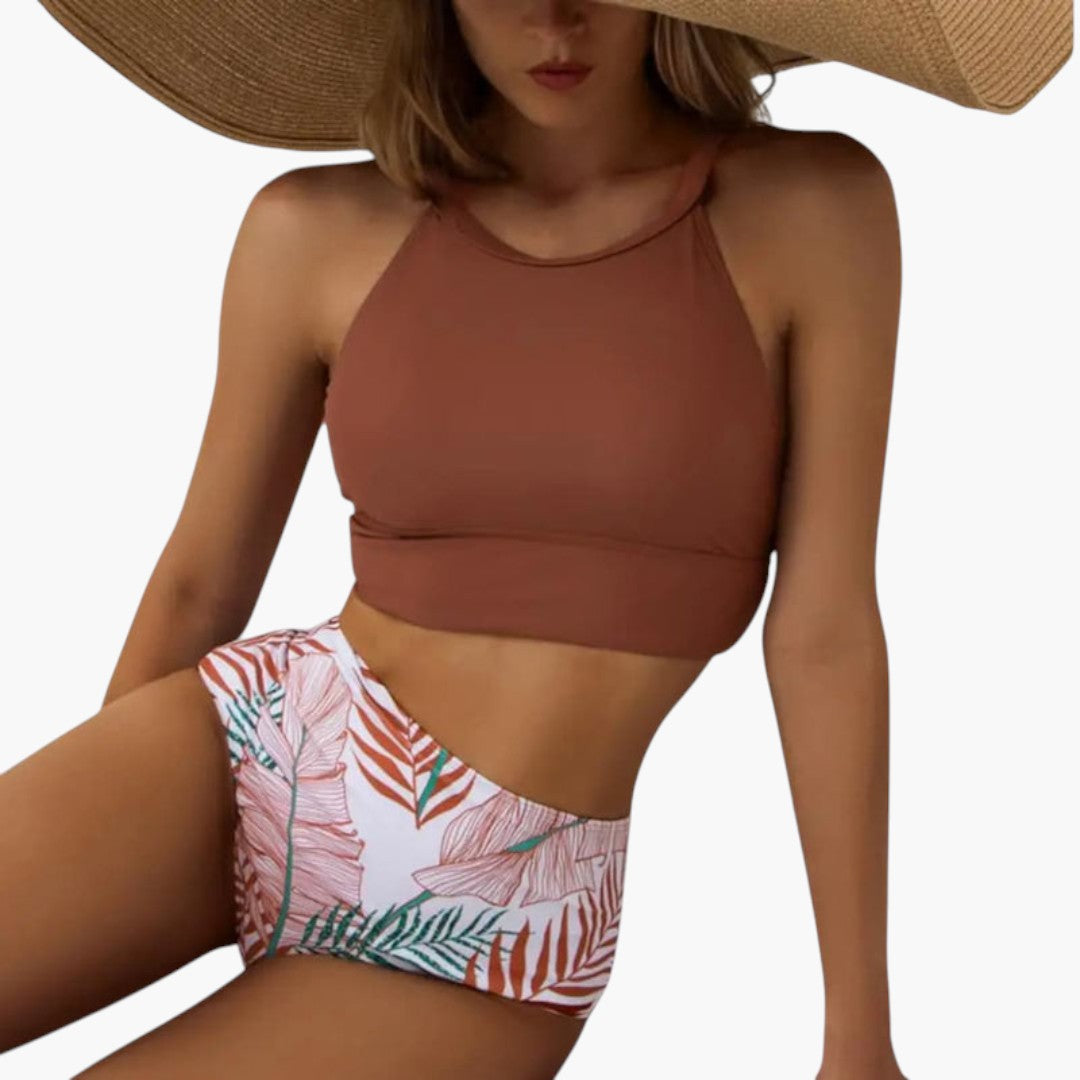 Marley | Women’s Floral Print High-Waisted Two-Piece Bikini Set