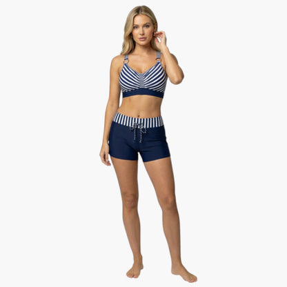 Camryn | Women’s Elastic Waistband Two-Piece Swimsuit Set with Shorts