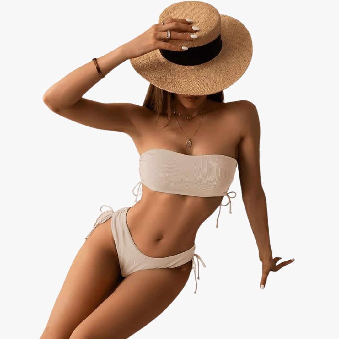 Ariana | Women’s Bandeau Top Two-Piece Bikini Set with Tie-Side Bottom