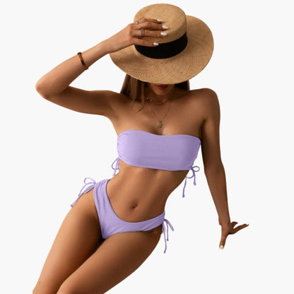 Ariana | Women’s Bandeau Top Two-Piece Bikini Set with Tie-Side Bottom