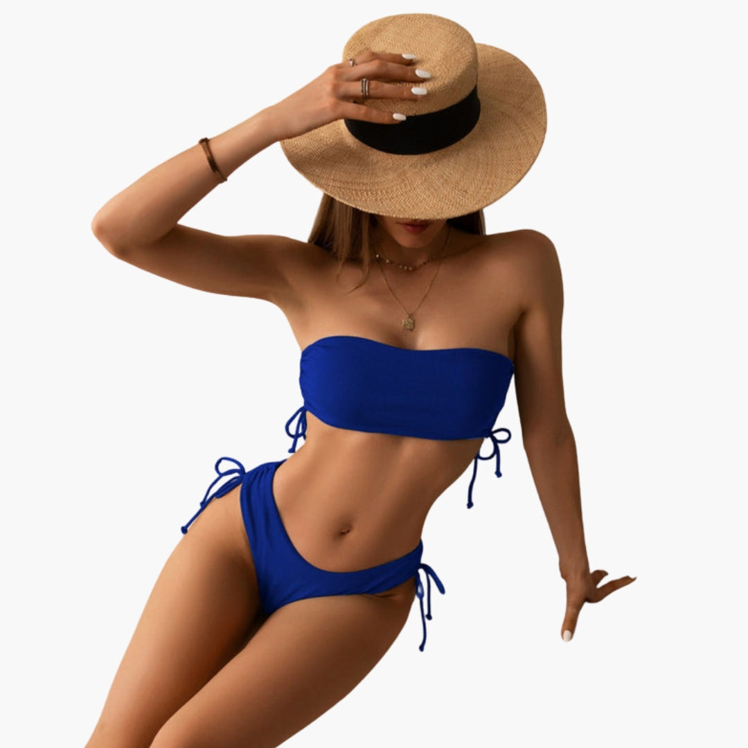 Ariana | Women’s Bandeau Top Two-Piece Bikini Set with Tie-Side Bottom