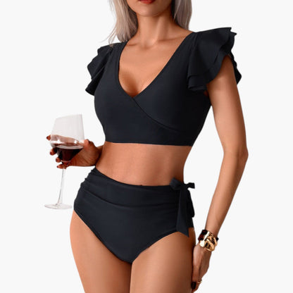 Mallory | Women’s Two-Piece Swimsuit Set with Ruffled Sleeves