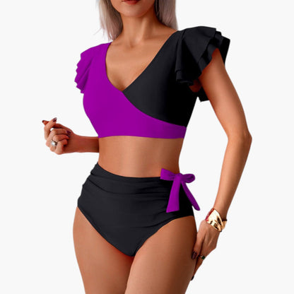 Mallory | Women’s Two-Piece Swimsuit Set with Ruffled Sleeves