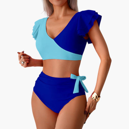 Mallory | Women’s Two-Piece Swimsuit Set with Ruffled Sleeves