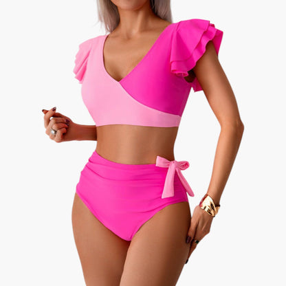 Mallory | Women’s Two-Piece Swimsuit Set with Ruffled Sleeves