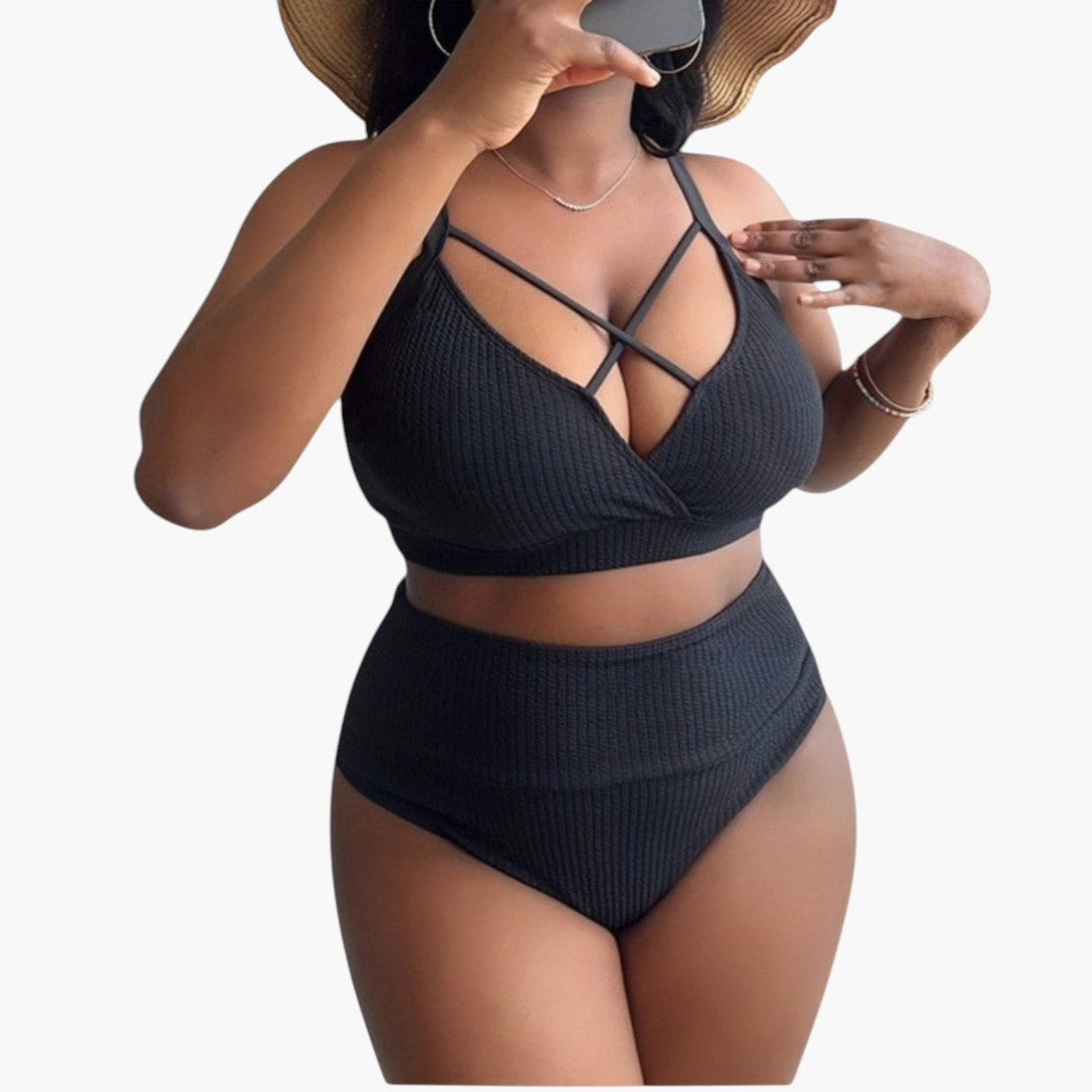 Monroe | Women’s Two-Piece Swimsuit Set with High-Waisted Bottoms
