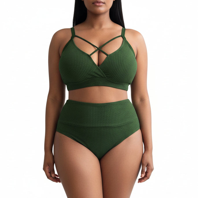 Monroe | Women’s Two-Piece Swimsuit Set with High-Waisted Bottoms