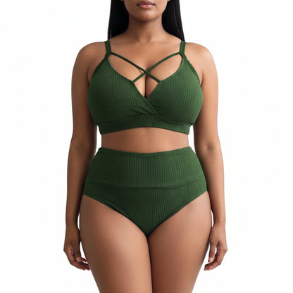 Monroe | Women’s Two-Piece Swimsuit Set with High-Waisted Bottoms