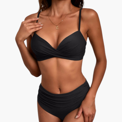 Saylor | Women’s Two-Piece Swimsuit Set with Crossed Top