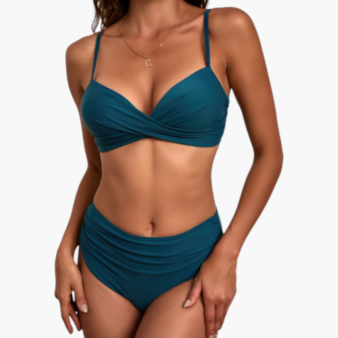 Saylor | Women’s Two-Piece Swimsuit Set with Crossed Top