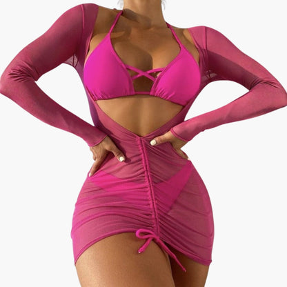 Zinnia | Women’s Three-Piece Swimsuit Set with Long Gauze Skirt