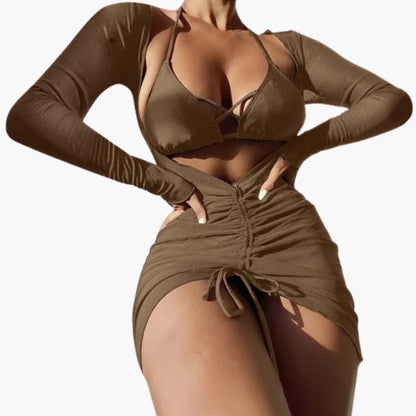 Zinnia | Women’s Three-Piece Swimsuit Set with Long Gauze Skirt