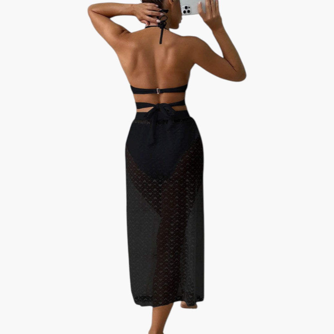 Selene | Women’s Three-Piece Swimsuit Set with Mesh Skirt