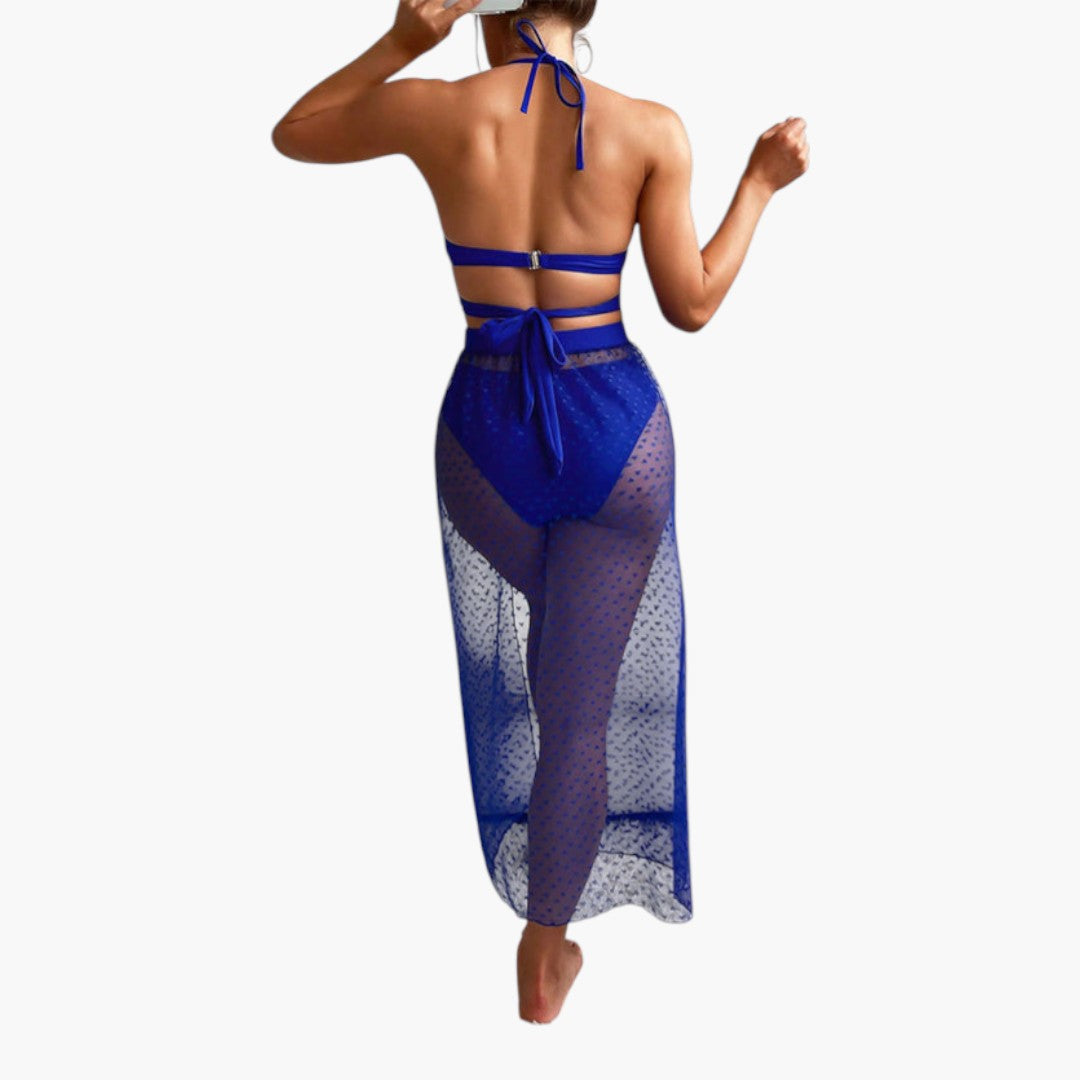 Selene | Women’s Three-Piece Swimsuit Set with Mesh Skirt