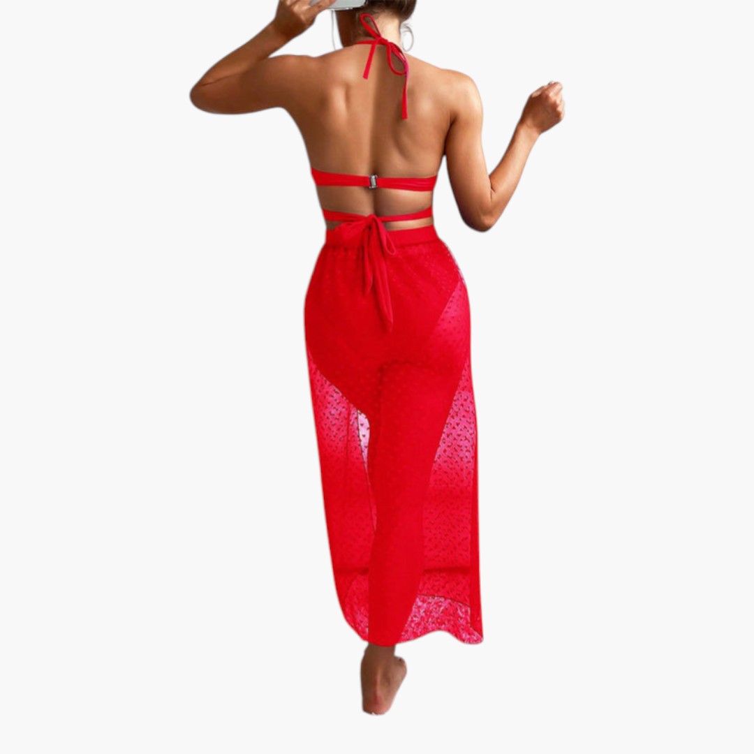 Selene | Women’s Three-Piece Swimsuit Set with Mesh Skirt