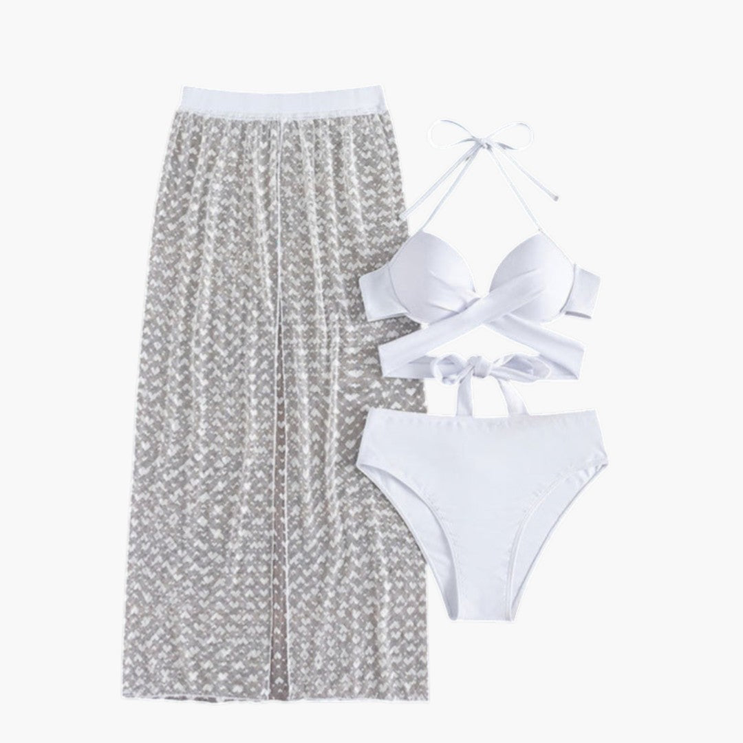 Selene | Women’s Three-Piece Swimsuit Set with Mesh Skirt