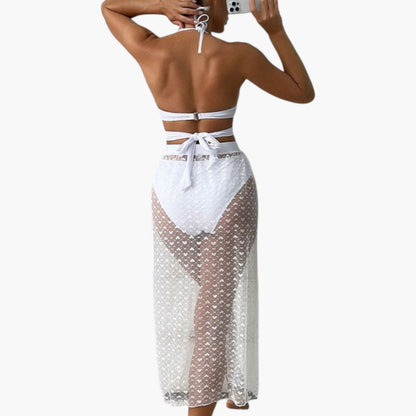 Selene | Women’s Three-Piece Swimsuit Set with Mesh Skirt