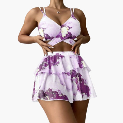 Elara | Women’s Three-Piece Floral Bikini Set