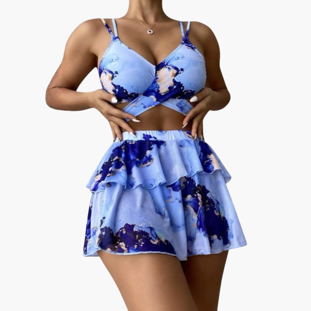 Elara | Women’s Three-Piece Floral Bikini Set