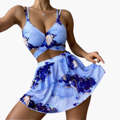 Elara | Women’s Three-Piece Floral Bikini Set