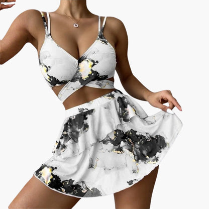 Elara | Women’s Three-Piece Floral Bikini Set