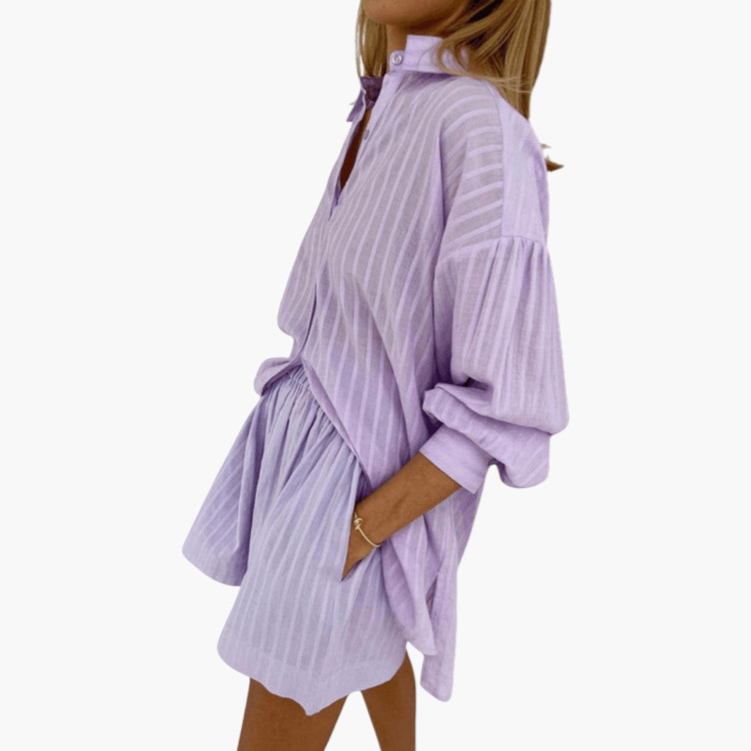 Harlow | Women’s Two-Piece Summer Set with Buttoned Shirt