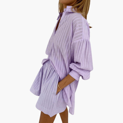 Harlow | Women’s Two-Piece Summer Set with Buttoned Shirt