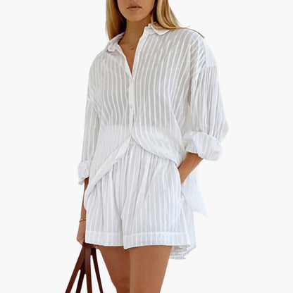 Harlow | Women’s Two-Piece Summer Set with Buttoned Shirt