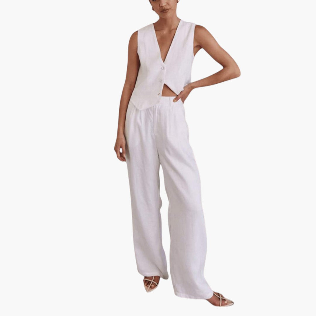 Sabrina | Women’s Two-Piece Summer Set with V-Neck Top