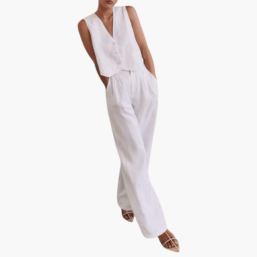 Sabrina | Women’s Two-Piece Summer Set with V-Neck Top