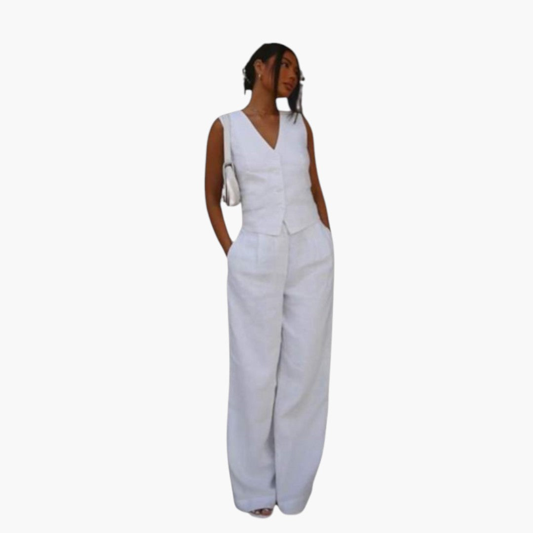 Sabrina | Women’s Two-Piece Summer Set with V-Neck Top