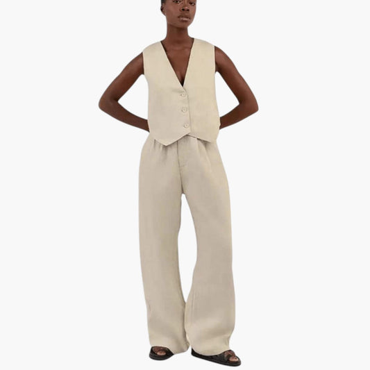 Sabrina | Women’s Two-Piece Summer Set with V-Neck Top