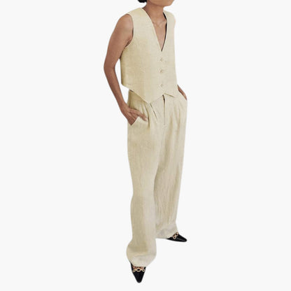 Sabrina | Women’s Two-Piece Summer Set with V-Neck Top