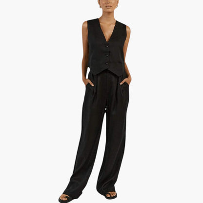 Sabrina | Women’s Two-Piece Summer Set with V-Neck Top