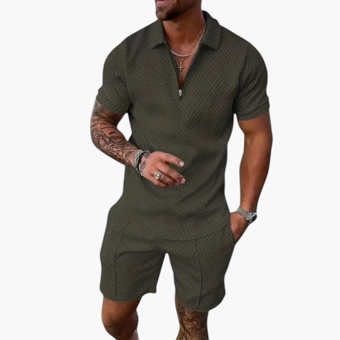 Nash | Men’s Two-Piece Summer Set with Zippered Shirt