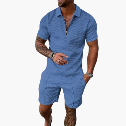 Nash | Men’s Two-Piece Summer Set with Zippered Shirt