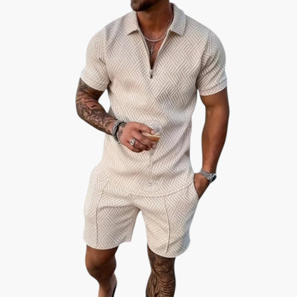 Nash | Men’s Two-Piece Summer Set with Zippered Shirt