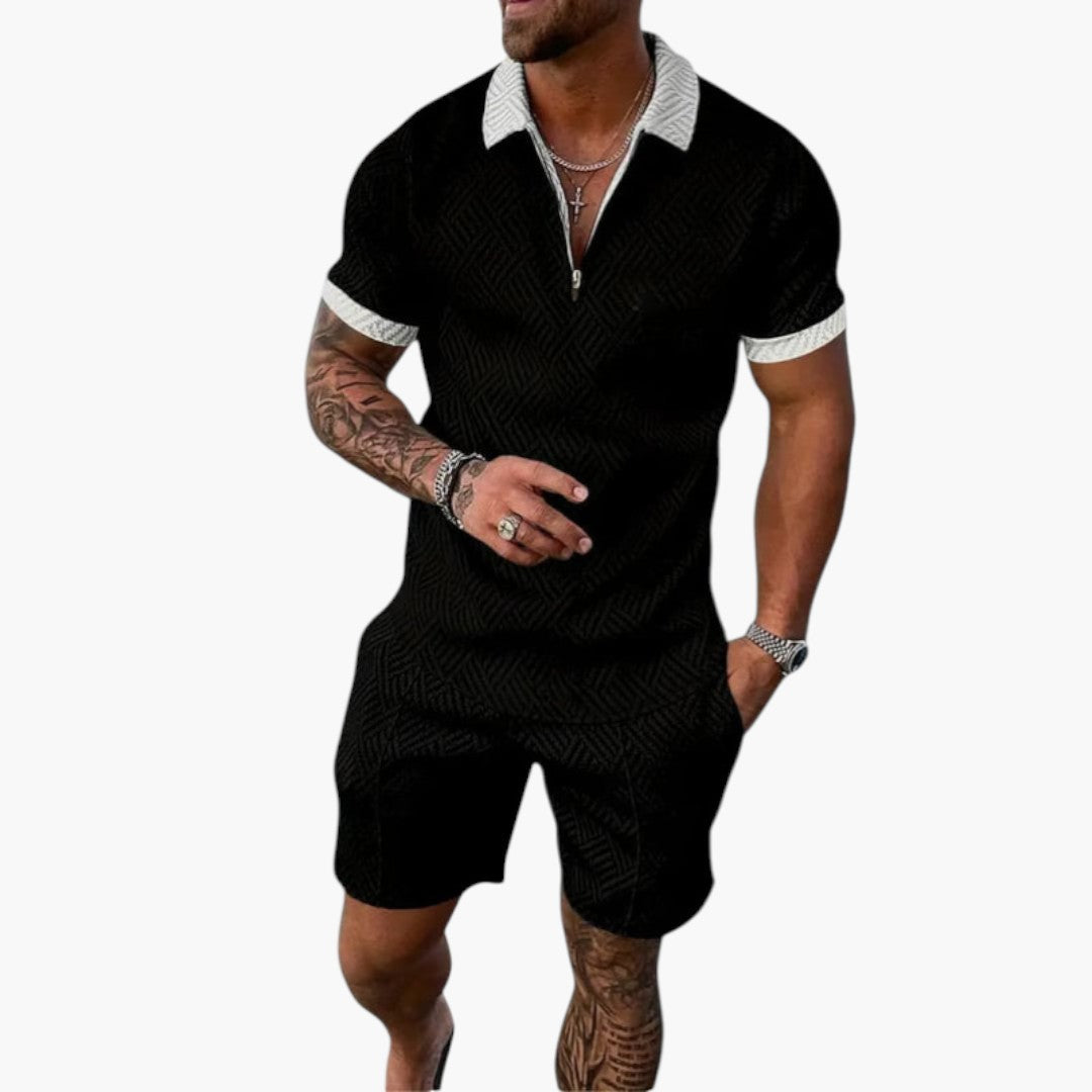 Nash | Men’s Two-Piece Summer Set with Zippered Shirt
