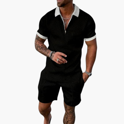 Nash | Men’s Two-Piece Summer Set with Zippered Shirt