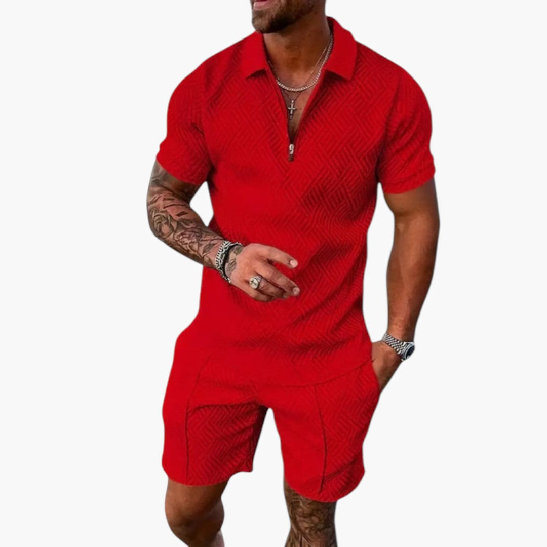 Nash | Men’s Two-Piece Summer Set with Zippered Shirt