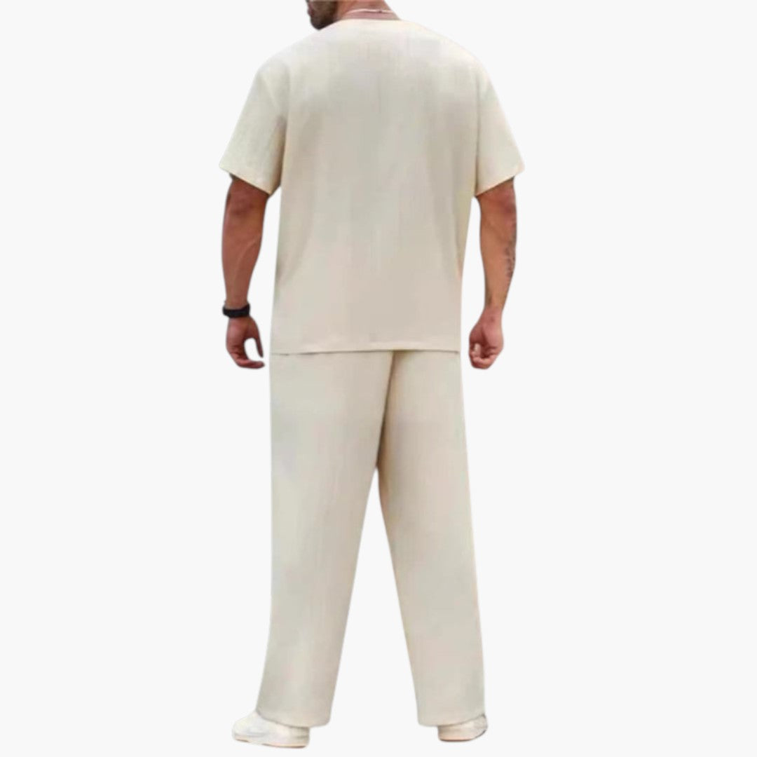 Stellan | Men’s Two-Piece Summer Set with V-Neck Top